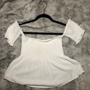 off the shoulder short top.